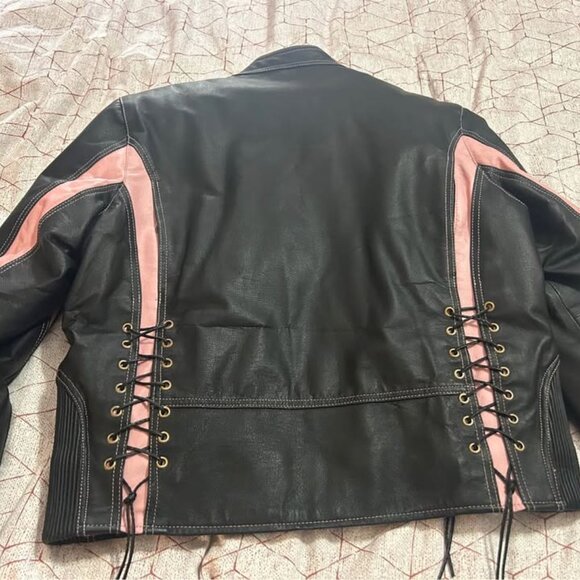 Women’s leather motorcycle jacket - size medium - Picture 3 of 5